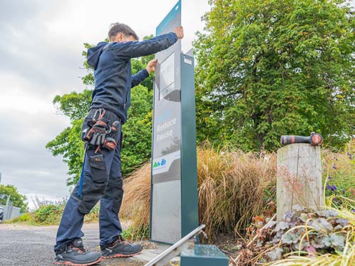 Ecofil Installing Branded Panels on Iconic-V Bottle filling station